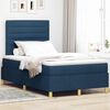 vidaXL LED Boxspringbett mit Matratze Blau 120 x 190 cm Stoff