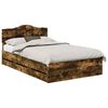 vidaXL Bettrahmen Ger&auml;ucherte Eiche 135 x 190 cm Ingenieurs Holz