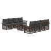 vidaXL Gartensofa-set 9 stk. Grau Poly-Rattan