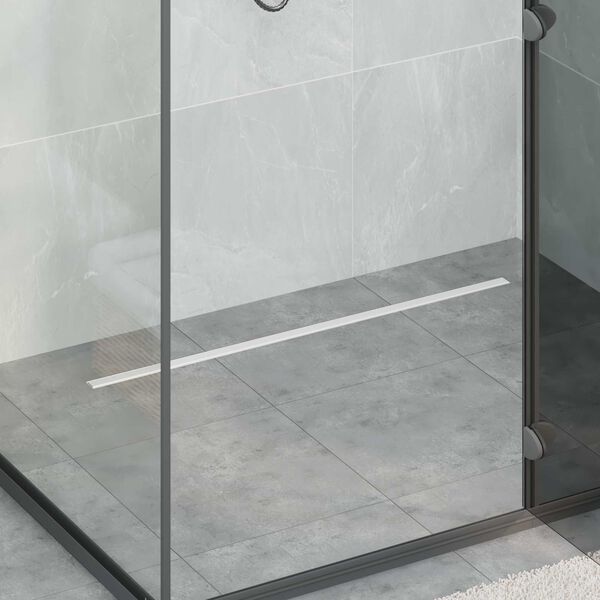 vidaXL 360&deg; Duschablauf mit slim Modell Silber 90 cm Edelstahl 304