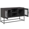 vidaXL TV-Schrank Schwarz 100,5x39x60,5 cm Stahl