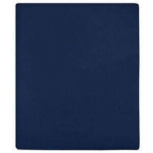 vidaXL Spannbettlaken Jersey Marineblau 90x200 cm Baumwolle