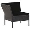 vidaXL 6-tlg. Garten-Lounge-Set mit Auflagen Poly Rattan Schwarz