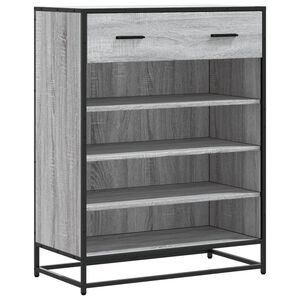 vidaXL Schuhschrank Grau Sonoma 75x38x97,5 cm Holzwerkstoff Metall