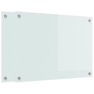 vidaXL K&uuml;chenr&uuml;ckwand 2 Stk. Wei&szlig; 70 x 50 cm Geh&auml;rtetes Glas