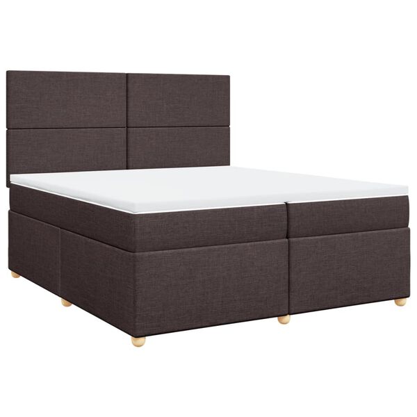 vidaXL Boxspringbett mit Matratze Dunkelbraun 200x200 cm Stoff