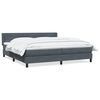vidaXL Boxspringbett mit Matratze Dunkelgrau 180x220 cm Samt