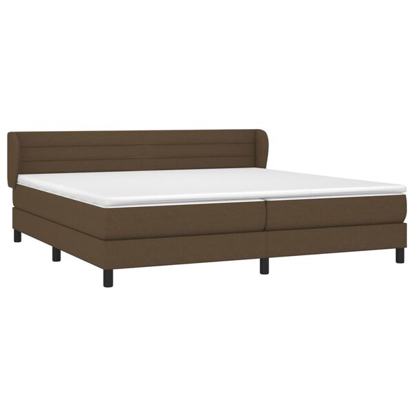 vidaXL Boxspringbett mit Matratze Dunkelbraun 200x200 cm Stoff