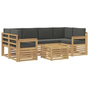 vidaXL Outdoor-Sofagarnitur 7 stk. Wei&szlig; und Anthrazit Polyester