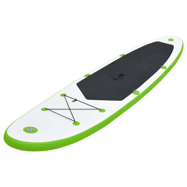 vidaXL Aufblasbares Stand Up Paddle Board Set Grün und Weiß