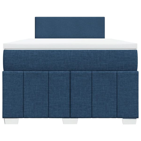 vidaXL Boxspringbett mit Matratze Blau 120x190 cm Stoff