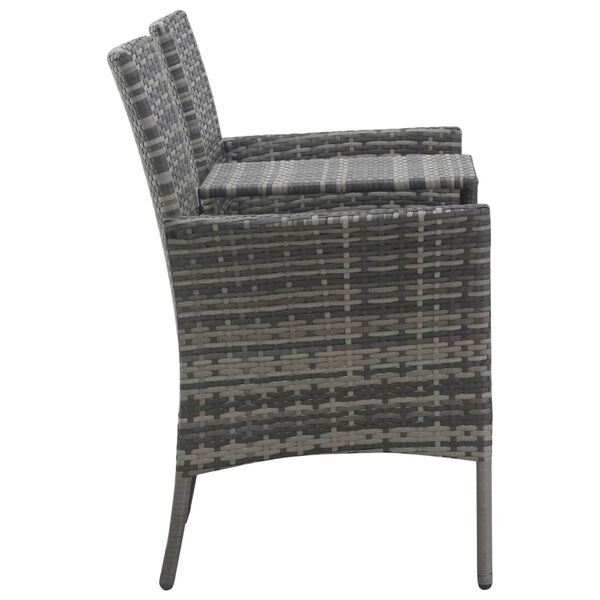 vidaXL 2-Sitzer-Gartensofa mit Teetisch Poly Rattan Anthrazit