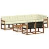 vidaXL Outdoor-Sofagarnitur 9 Stk. Natur und Creme