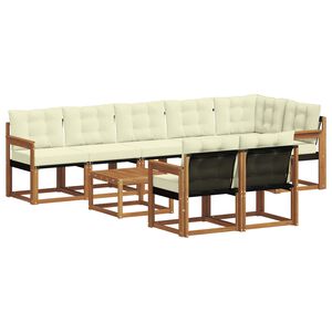 vidaXL Outdoor-Sofagarnitur 9 stk. 8-Sitzer Natur und Creme
