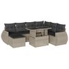 vidaXL 8-tlg. Garten-Sofagarnitur mit Kissen Hellgrau Poly Rattan