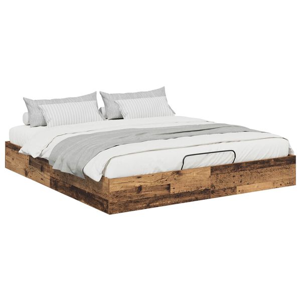 vidaXL Ottoman Bettgestell Altholz 203 x 180 x 25 cm Holzwerkstoff