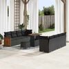 vidaXL Gartensofa-set mit Kissen 12 pcs Schwarz Poly-Rattan