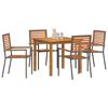 vidaXL Garten Essgruppe 5 pcs Grau Poly Rattan