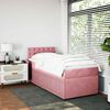 vidaXL Boxspringbett mit Matratze Rosa 100x200 cm Samt