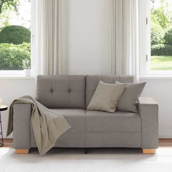 vidaXL Loveseat-Sofa Taupe 120 cm Stoff