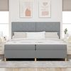 vidaXL Boxspringbett mit Matratze Hellgrau 200 x 200 cm Stoff