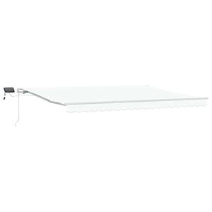vidaXL Ausziehbare Markise Wei&szlig; 450 x 350 cm Stoff und Aluminium