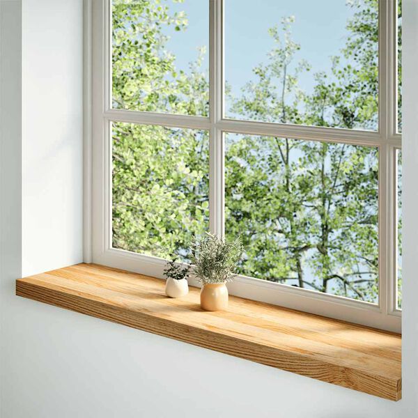 vidaXL Fensterb&auml;nke 2 Stk. Hellbraun 110x25x2 cm Massivholz Eiche