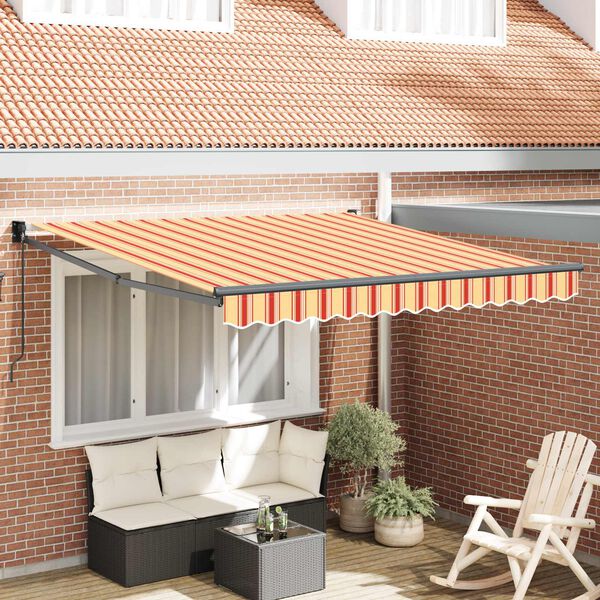 vidaXL Markise Gelb und Orange 350 x 250 x 165 cm Polyester
