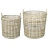 vidaXL Blumentopf K&ouml;rbchen GENDT 2 stk. Nat&uuml;rliches Grau Kubu Rattan