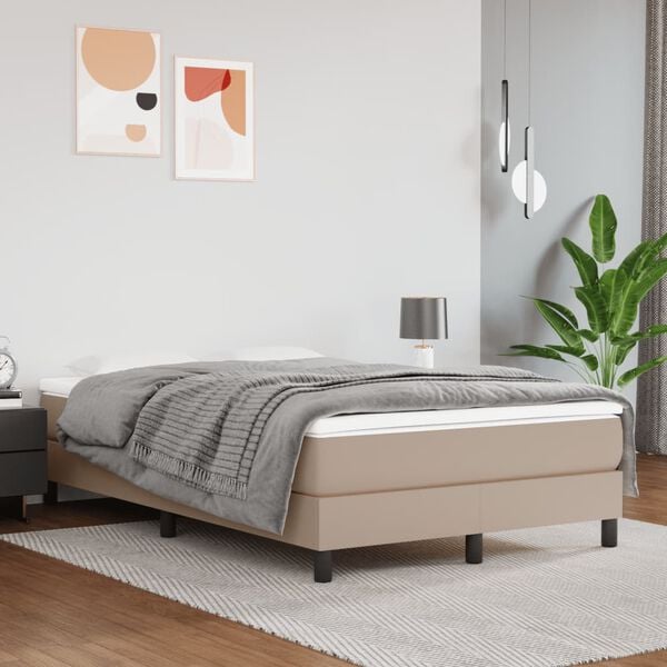 vidaXL Boxspringbett Matratze Cappuccino-Braun 120x200cm Kunstleder