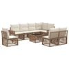 vidaXL Gartensofa-set 9 stk. Beige und Cremewei&szlig; Poly-Rattan