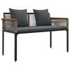 vidaXL Bank Outdoor Grau und Dunkelgrau 117 x 54 x 74,5 cm Poly-Rattan