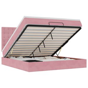 vidaXL Ottoman-Bett mit Matratzen Rosa 180x200 cm Samt