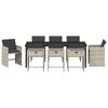 vidaXL Garten Essgruppe mit Kissen 9 pcs Hellgrau Poly-Rattan