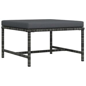 vidaXL Modular-Fu&szlig;hocker mit Kissen Grau Poly Rattan
