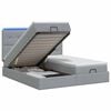vidaXL Ottoman-Bett mit Matratze und LED Hellgrau 180 x 200 cm Stoff