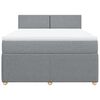 vidaXL Boxspringbett mit Matratze Hellgrau 160x200 cm Stoff