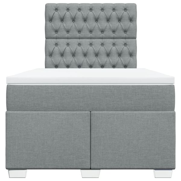 vidaXL Boxspringbett mit Matratze Hellgrau 120x190 cm Stoff