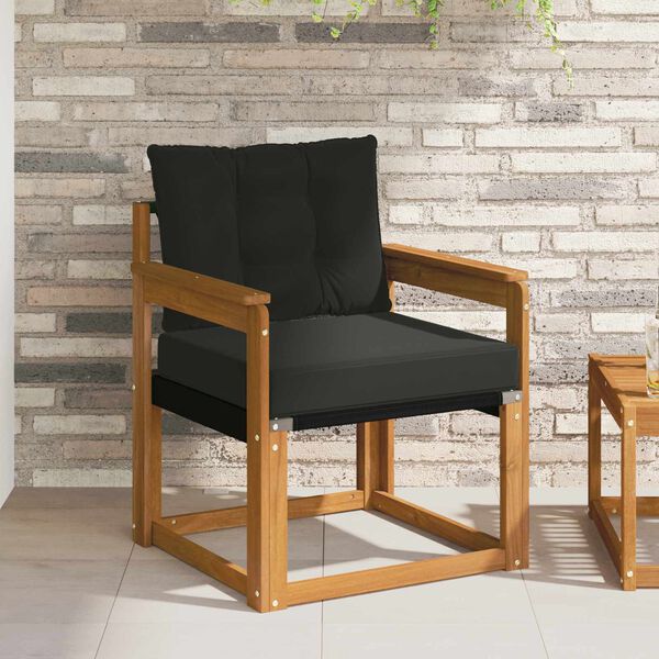 vidaXL 2 St&uuml;ck Outdoor-Sofagarnitur Massives Akazienholz und Textilene