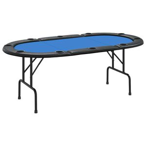 vidaXL Pokertisch Klappbar 10 Spieler Blau 207x106x76 cm
