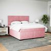 vidaXL Boxspringbett mit Matratze Rosa 180x200 cm Samt