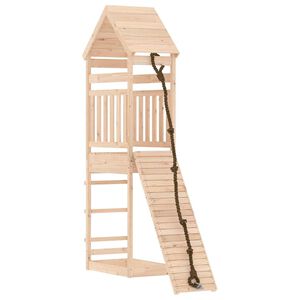 vidaXL Spielturm mit Kletterwand Massivholz Kiefer