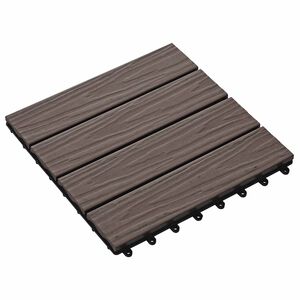 vidaXL Terrassenfliese 3D-Design 11 pcs Dunkelbraun 30 x 30 cm WPC