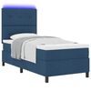 vidaXL Boxspringbett mit Matratze mit LED Blau 80 x 200 cm Stoff