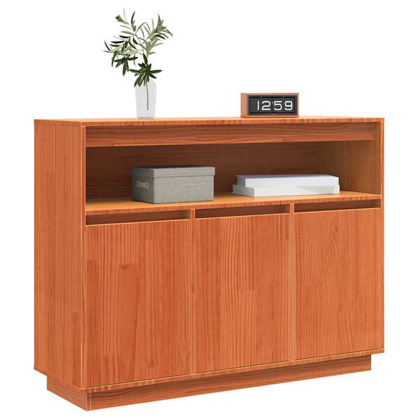 vidaXL Sideboard Wachsbraun 104,5 x 34 x 80 cm Massives Kiefernholz