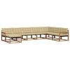 vidaXL Outdoor-Sofagarnitur 8 stk. Natur und Beige Massivholz Akazie
