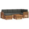 vidaXL Outdoor-Sofagarnitur 7 Stk. Natur und Anthrazit Polyester