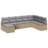 vidaXL Sofa Set mit Kissen 8 pcs Beige und Hellgrau Poly-Rattan