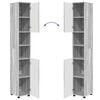 vidaXL Badezimmerschrank mit Speicher Graues Sonoma 30 x 35 x 192 cm