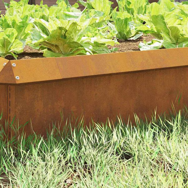 vidaXL Schneckenzaun 4 pcs Rostig 100 x 3,5 x 25 cm Wetterfeststahl